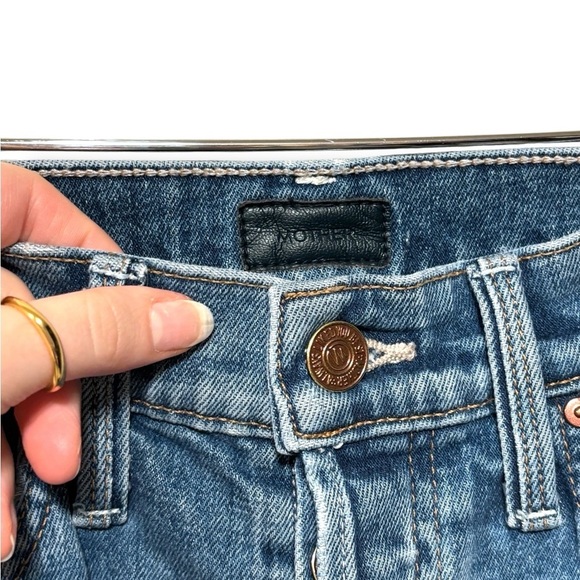 MOTHER The Tomcat Ankle Fray Jeans in Globe Trotter High Waist Raw Hem Size 25 - Picture 7 of 11